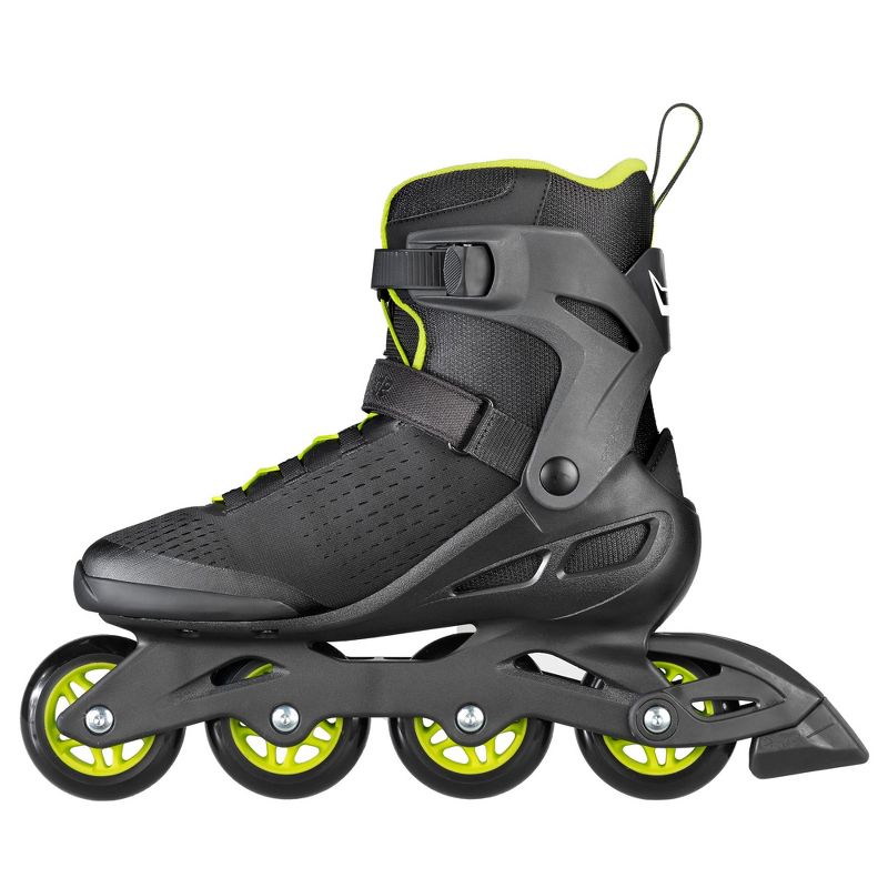 Rollerblade Zetrablade Elite Adult Men's Beginner Intermediate Recreation Fitness Outdoor Rollerblade Inline Skates, Size 8, Black/Lime