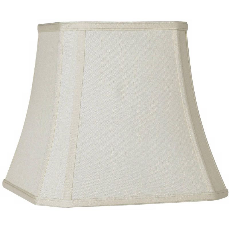 Imperial Shade Creme Small Square Cut Corner Lamp Shade 8" Top x 12" Bottom x 11" Slant x 10.5" High (Spider) Replacement with Harp and Finial