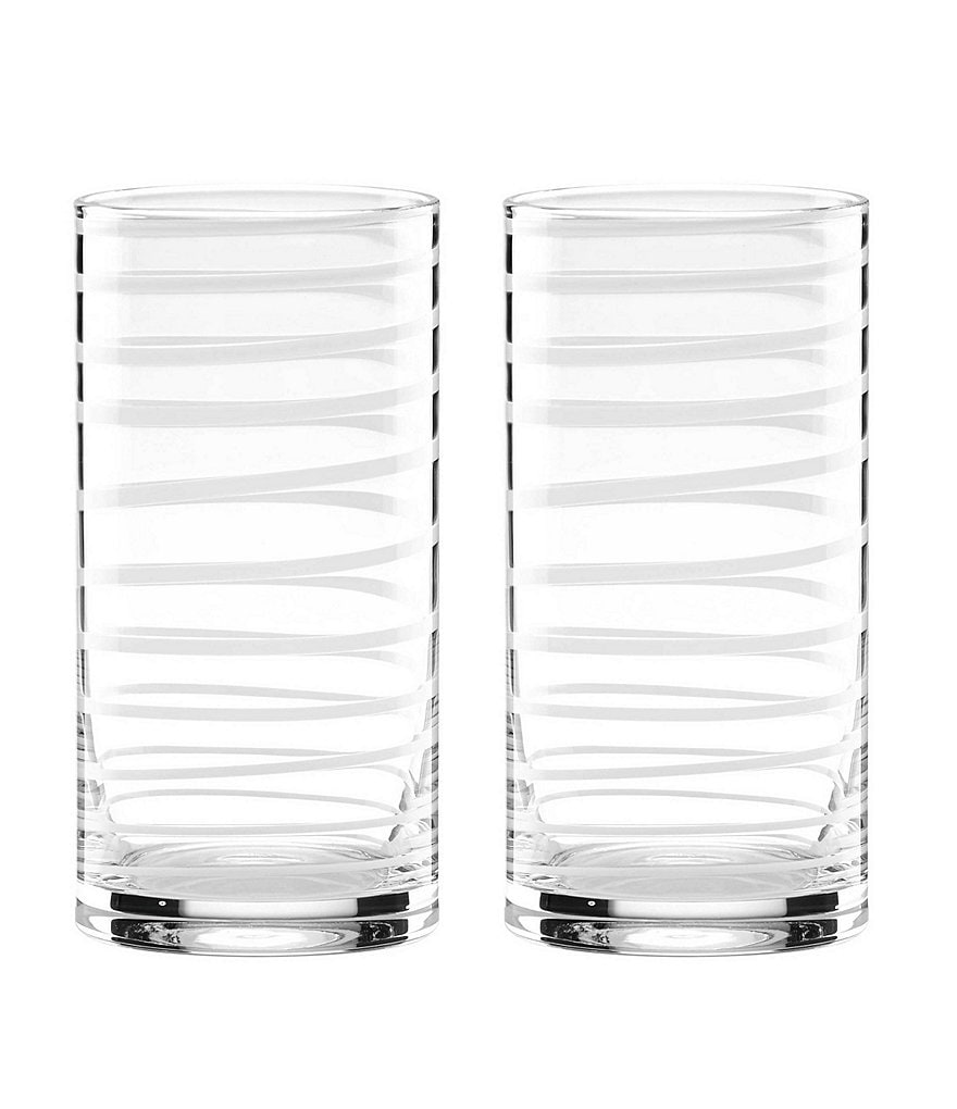 kate spade new york Charlotte Street Spiral Highball Glass Pair