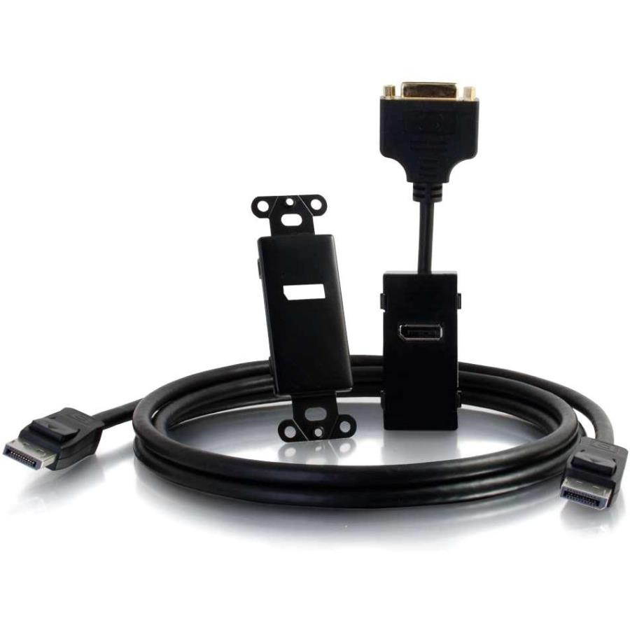 C2G 29453 DisplayPort to DVI Active Adapter Wall Plate - Black