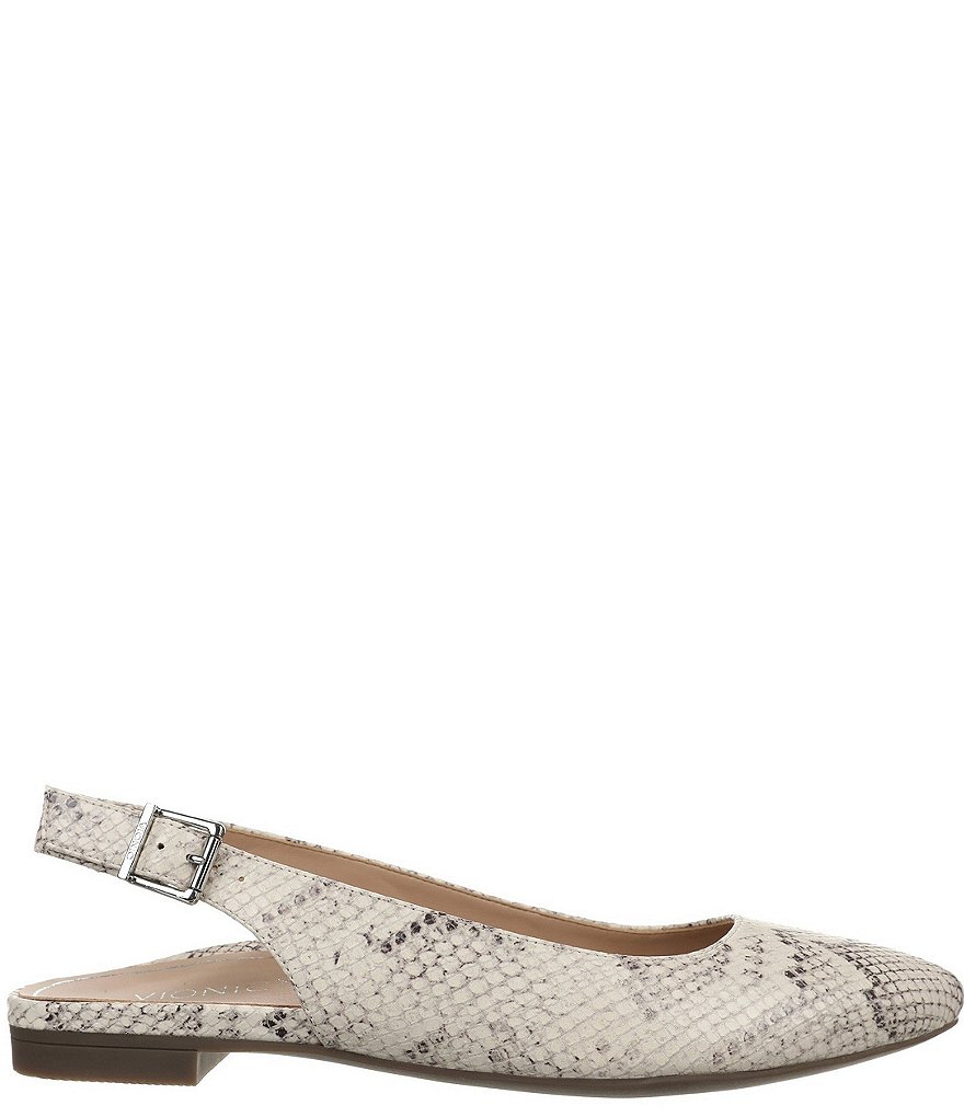 Vionic Jade Snake Print Leather Slingback Flats