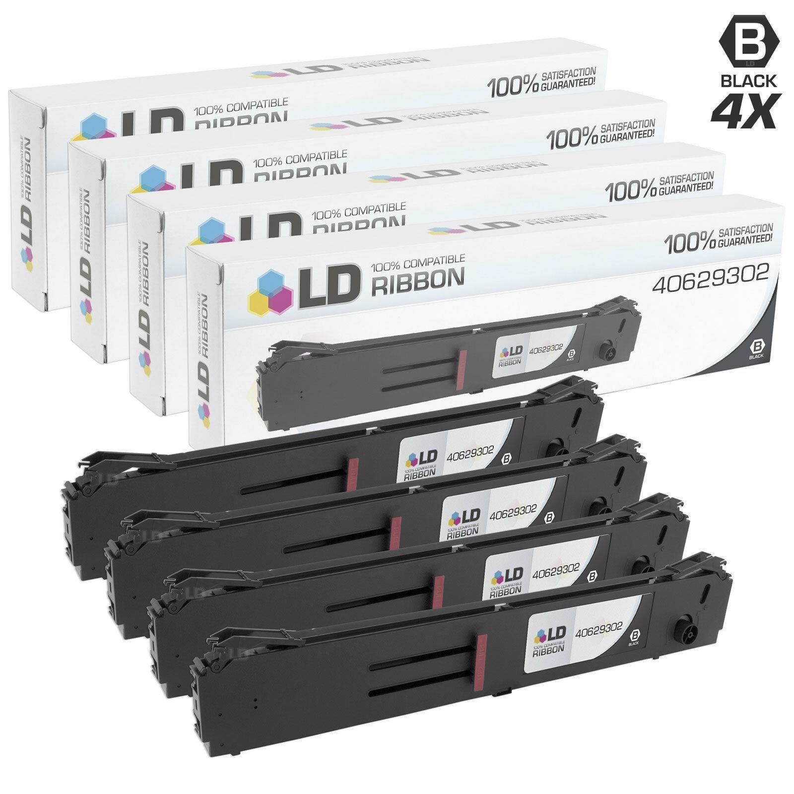 LD Compatible Okidata 40629302 4PK BLK Printer Ribbons for Pacemark 4410, 4410n