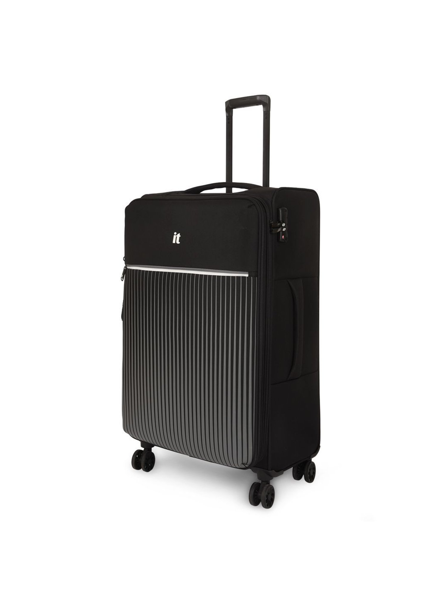 it luggage The Lite Black Large 28 inches Expandable Soft Case Luggage Trolley with TSA Lock