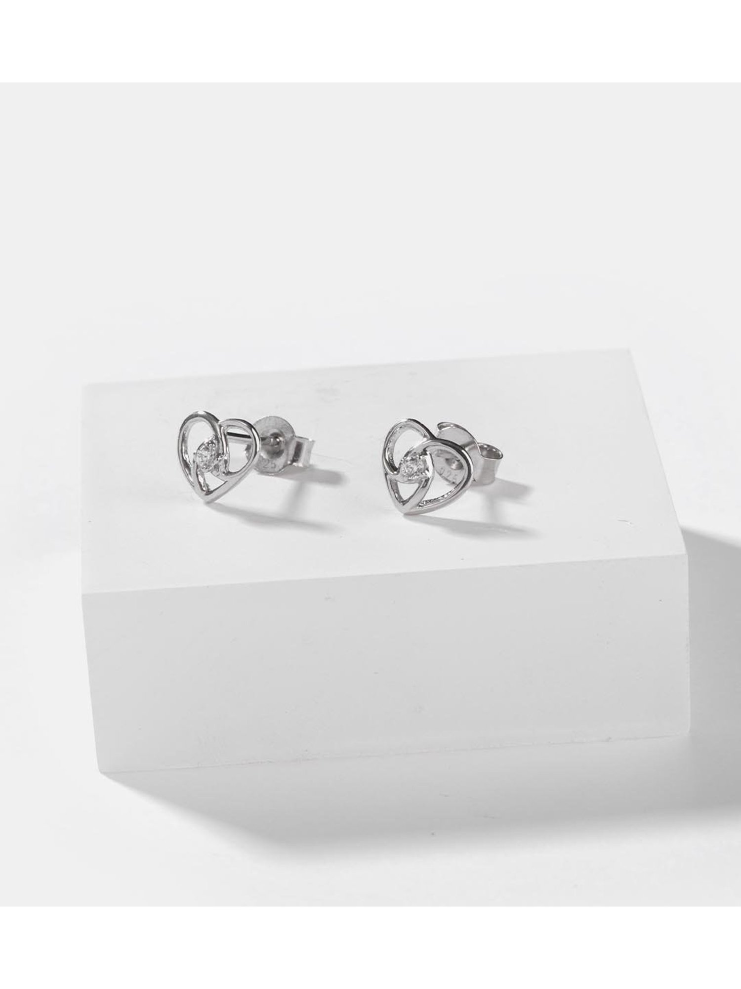 Shaya 92.5 Sterling Silver Meant To Be Heart Earrings for Women