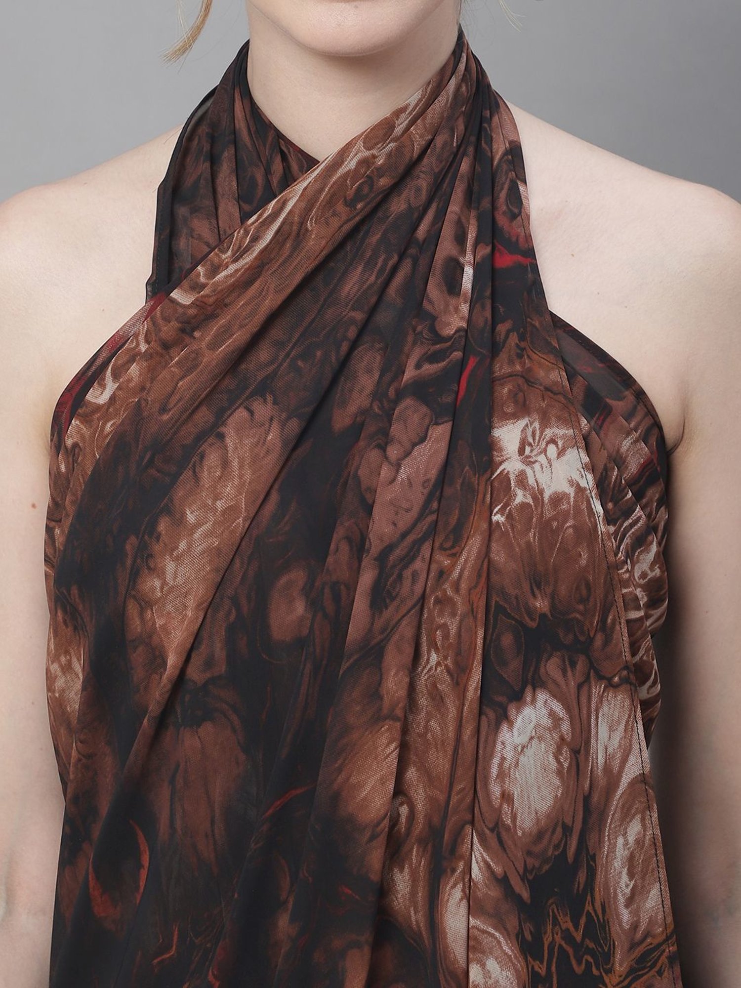 Claura Brown Printed Beachwear Sarong