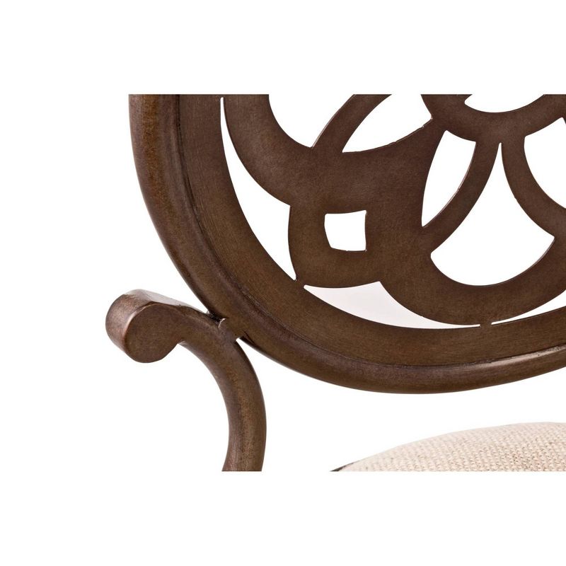 19" Marsala Metal Vanity Stool Antiqued Gray/Cream - Hillsdale Furniture