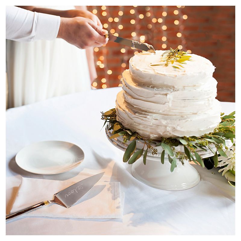 Silver/Gold Cake Serving Set - Love