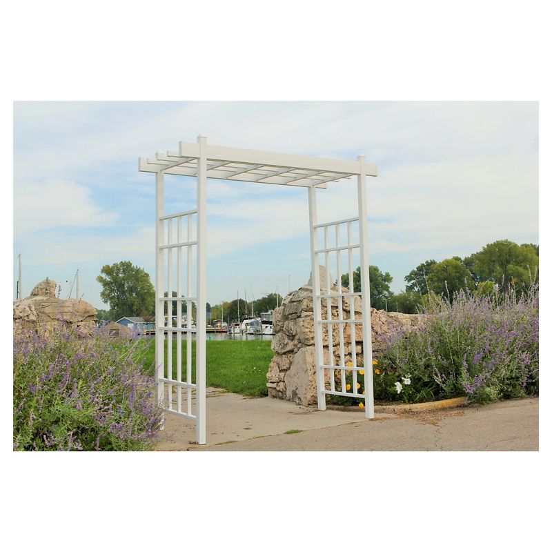 72" x 85" x 28" Bakersfield Arbor - White - Dura-Trel