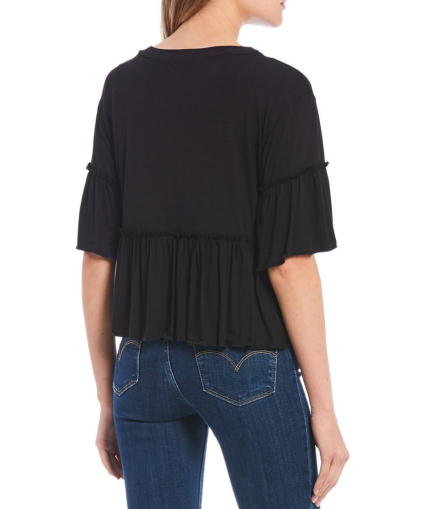 Originality Short Sleeve Boho Peplum Top