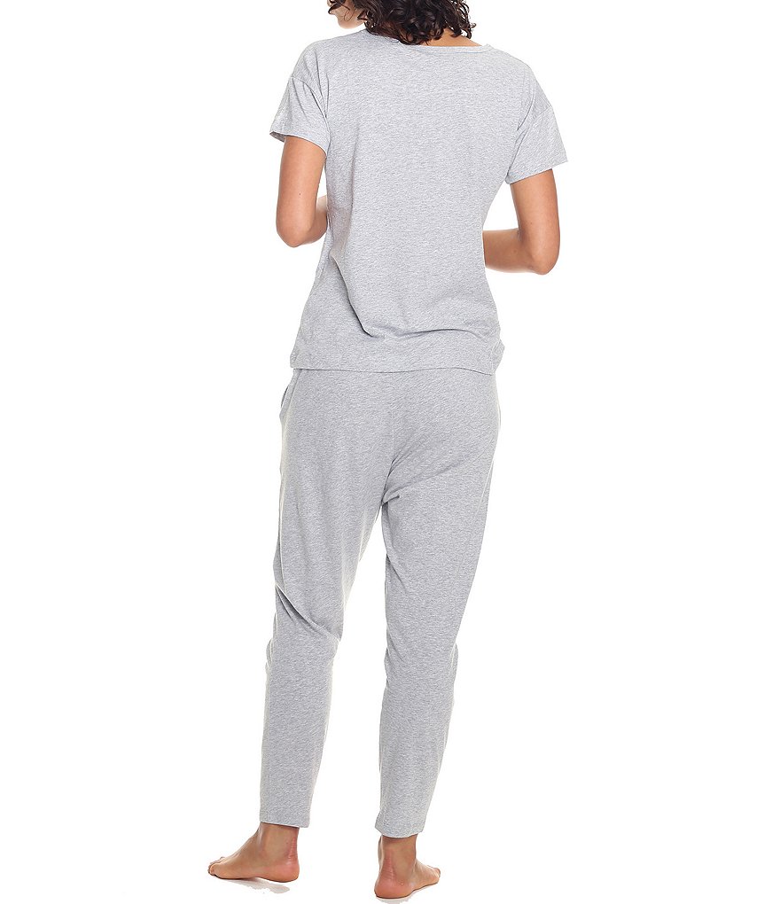 Papinelle Solid Knit Basic Tee & Pants Coordinating Pajama Set