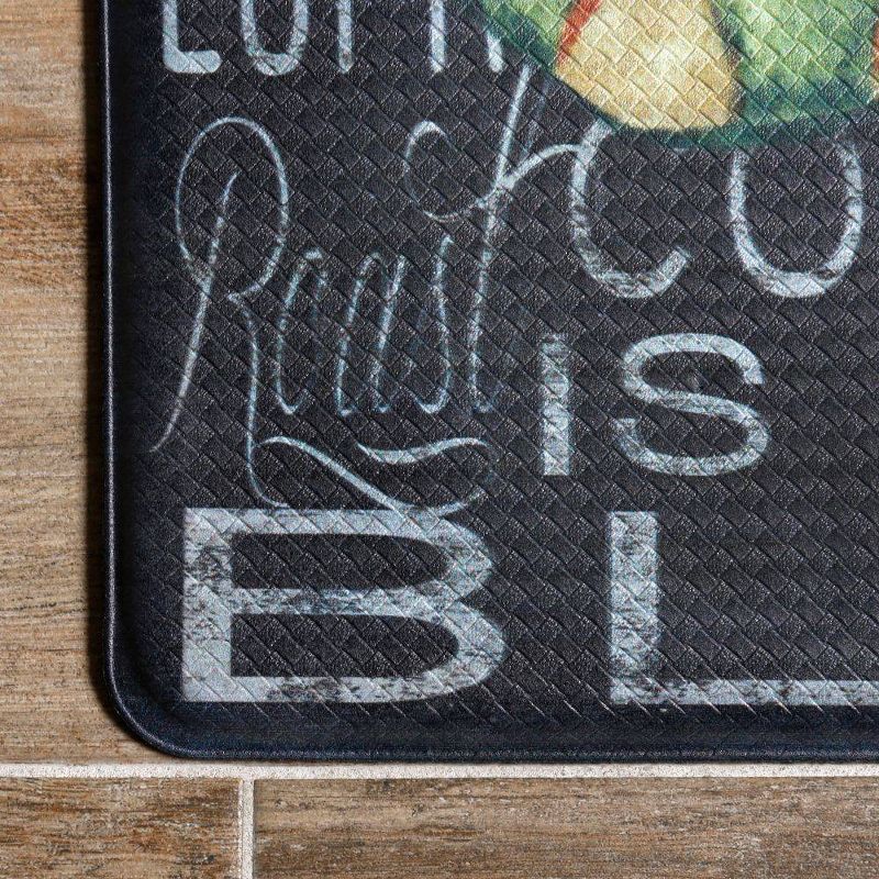 Home Dynamix 19" x 35" Coffee Cups Chalk Kitchen Mat Black/White