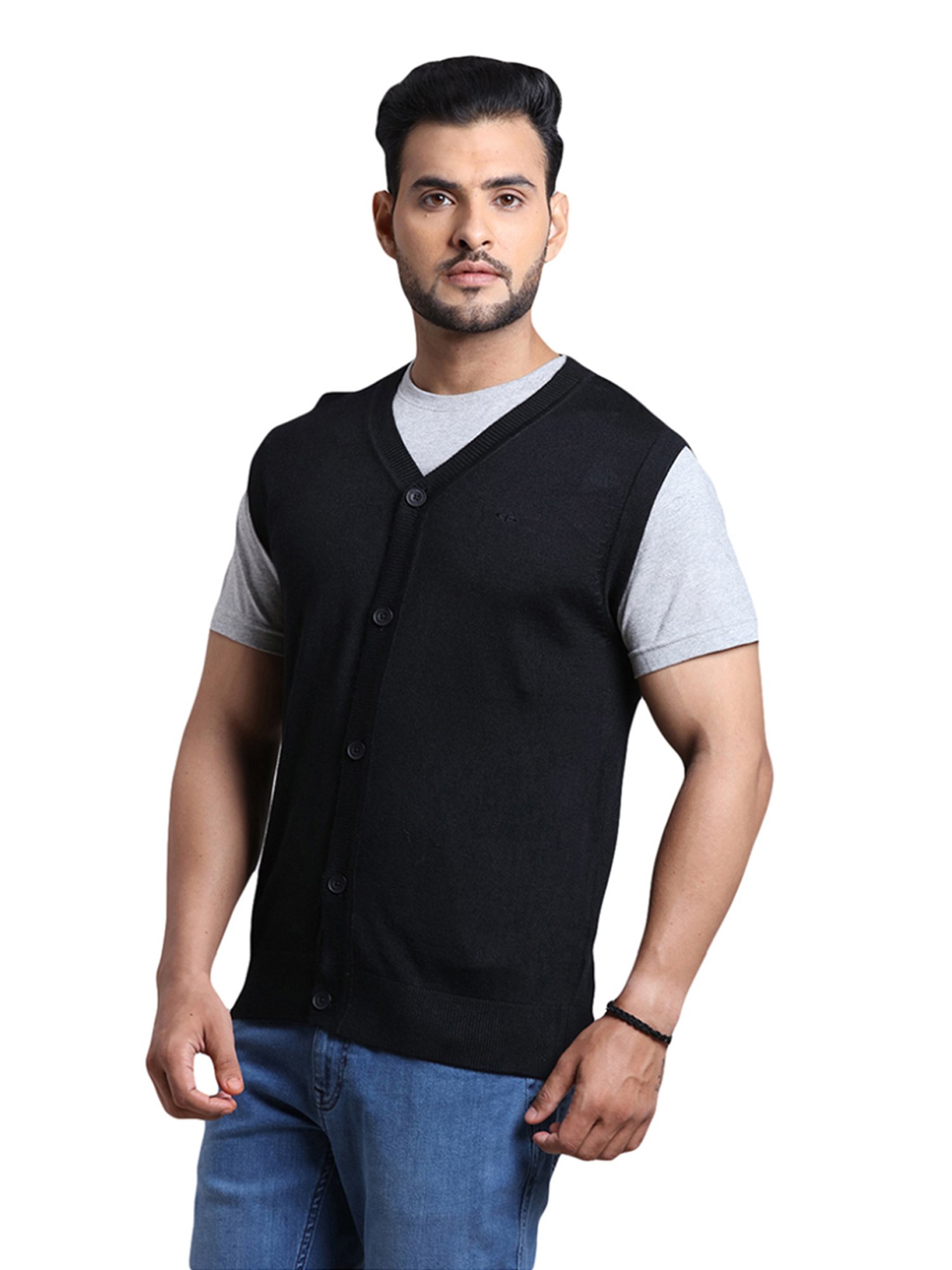 ColorPlus Black Regular Fit Cardigan