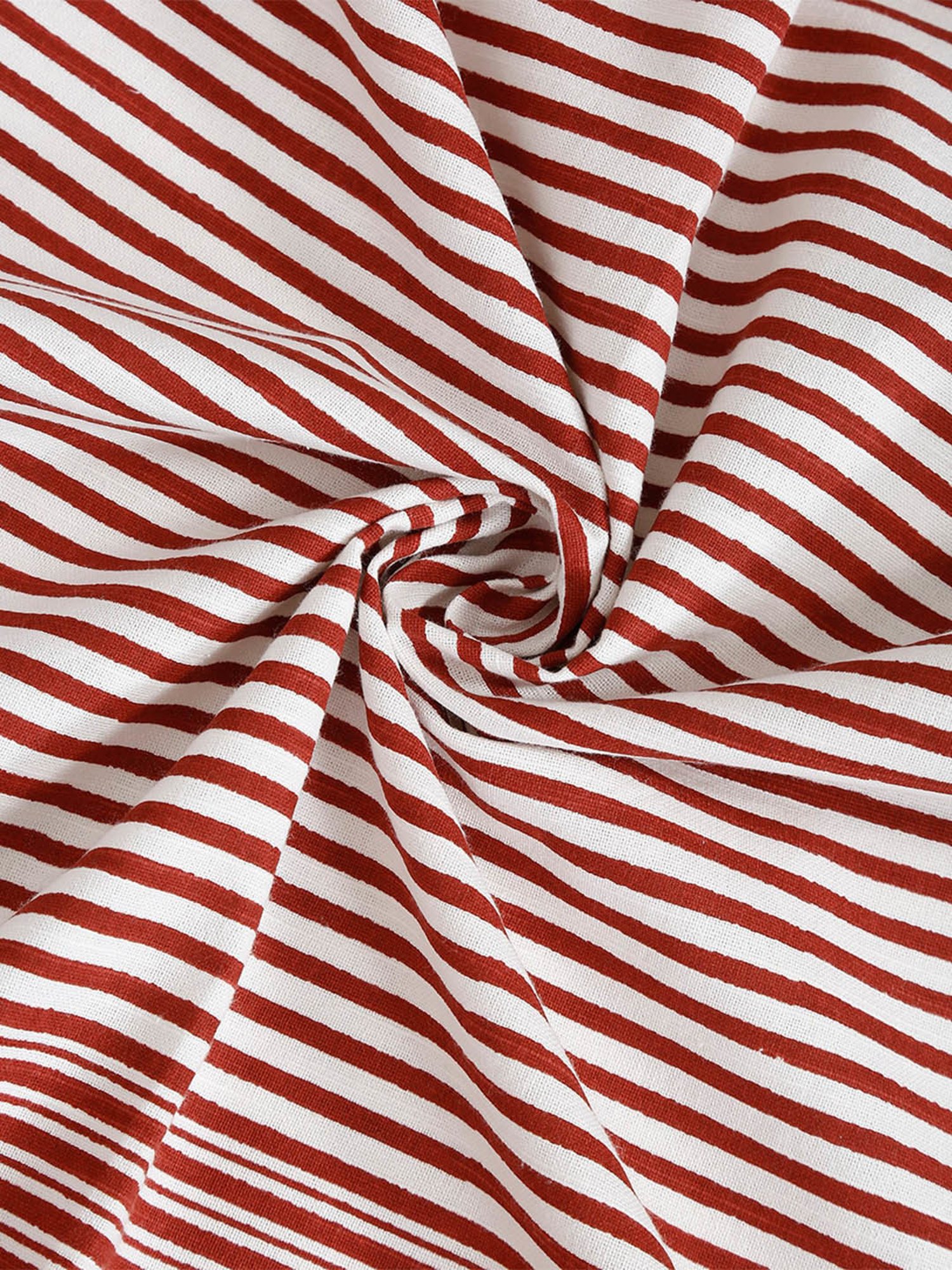 Fabindia Home Tejal Red & White Cotton 9 ft Long Door Curtain