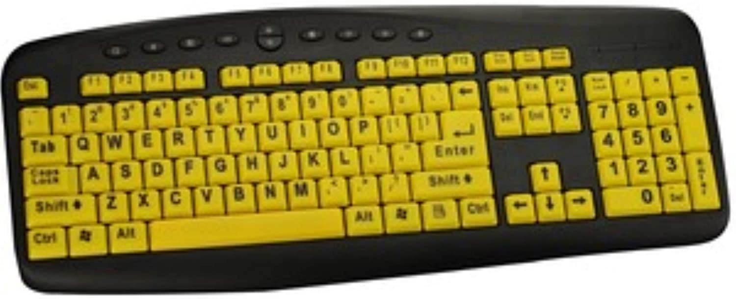 Ergoguys High Visibility Large Print Soft Touch Wired Keyboard, Black (CST104LPY)