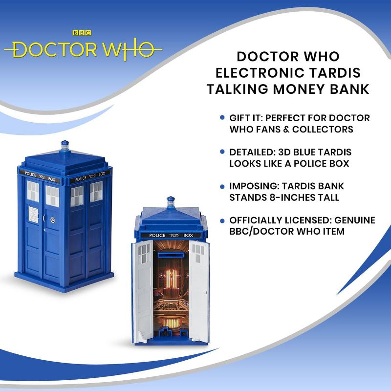 Seven20 Doctor Who Electronic TARDIS Talking Money Bank