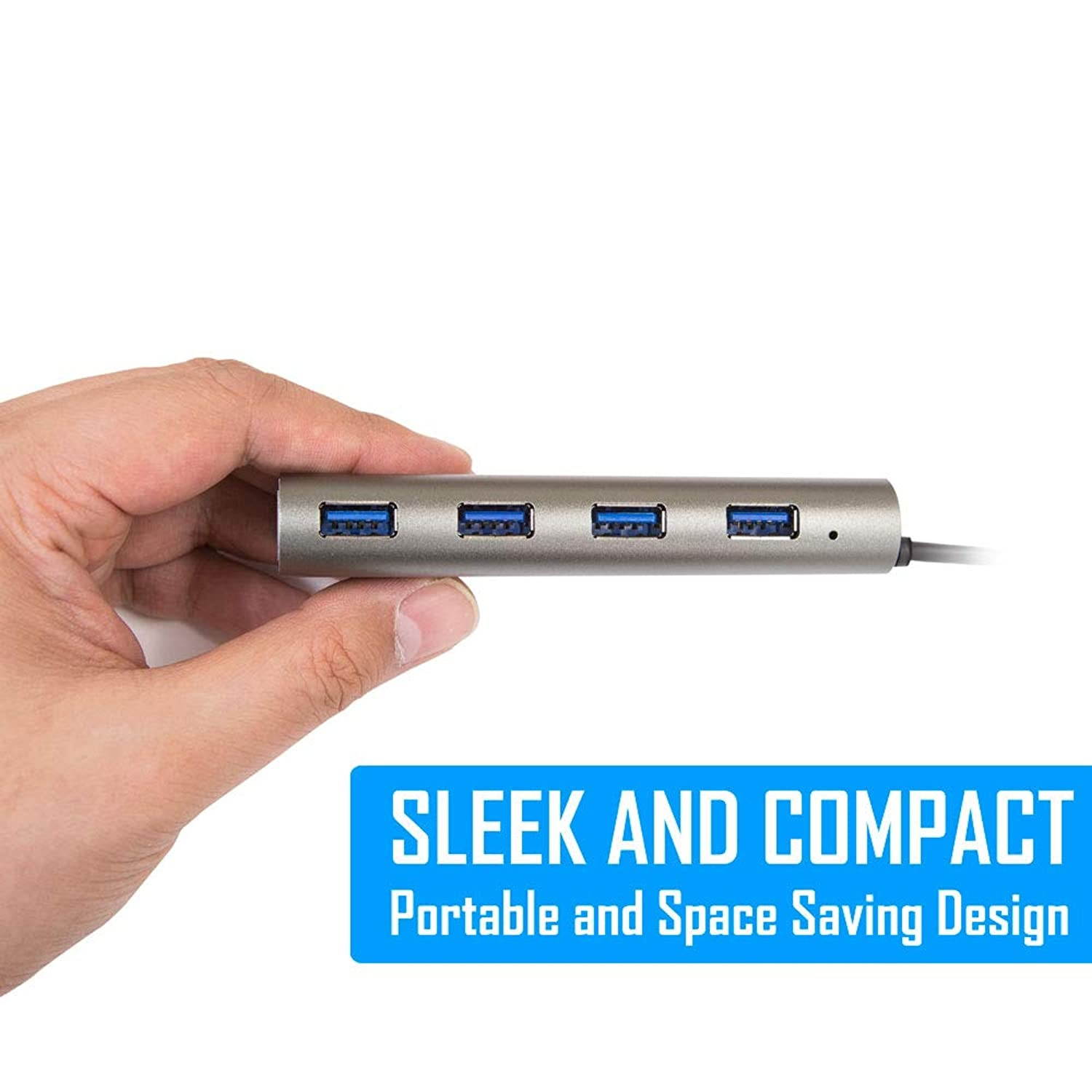 USB Hub 4-Port (5Gps) Transfer Speed Kingwin Data Hub for Flash Drive & Card Reader on MacBook Pro, Mac Computer, Mini Computer, Mac Pro, and more