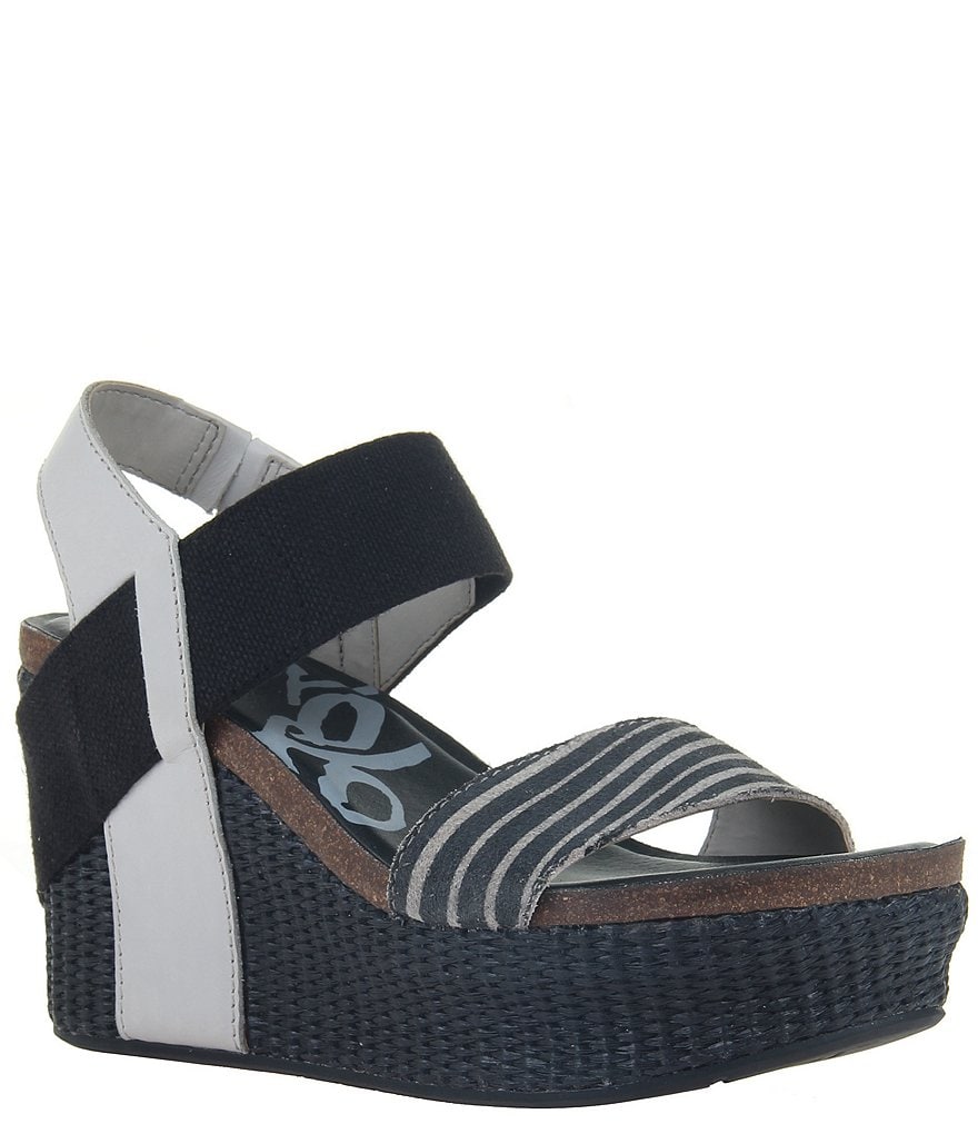OTBT Bushnell Animal Print Detail Platform Wedge Sandals
