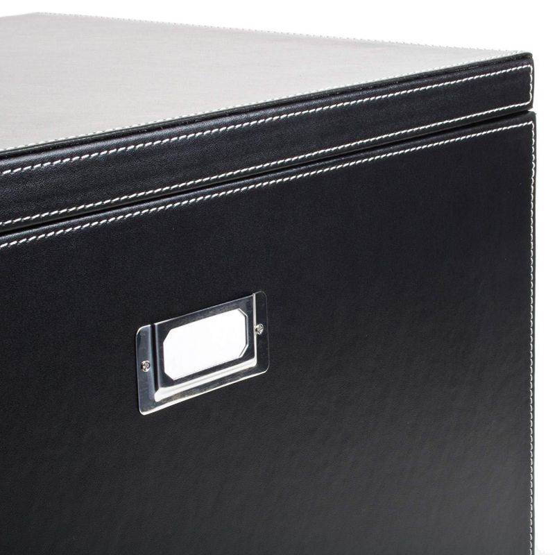 G.U.S. Decorative Office File and Portable Storage Box For Hanging Folders Letter Or Legal, Black