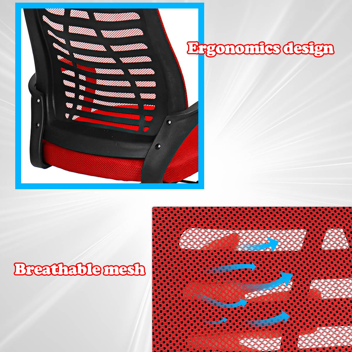 Ergonomic Office Chair Mesh Chair Ergonomic Swivel Mid Back Computer Chair Home Work