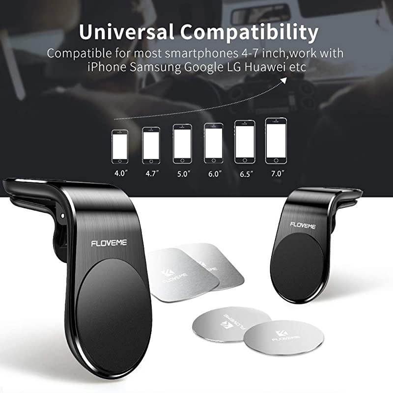 Magnetic Phone Car Mount 2 Pack  5N52 Magnets Hands Free Universal Smart GPS Cell Phone Holder for Car Air Vent Mount for iPhone 11 Pro Max XR XS X 8 7 Plus Samsung Galaxy S10 S9 S8 Note 10