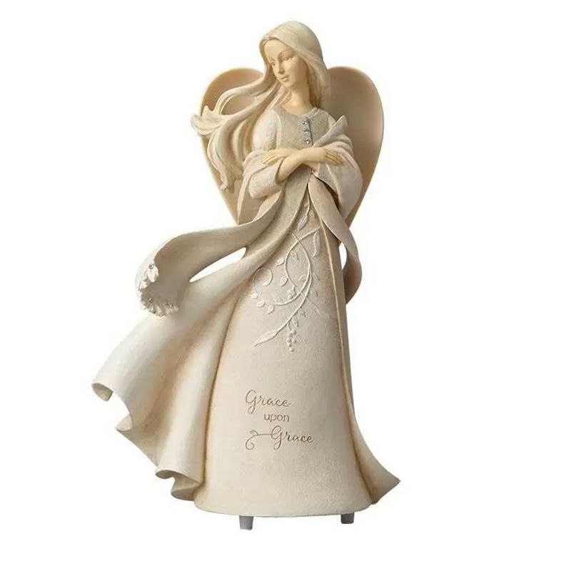 Foundations 9.5" Grace Upon Grace Angel Musical Religious  -  Decorative Figurines