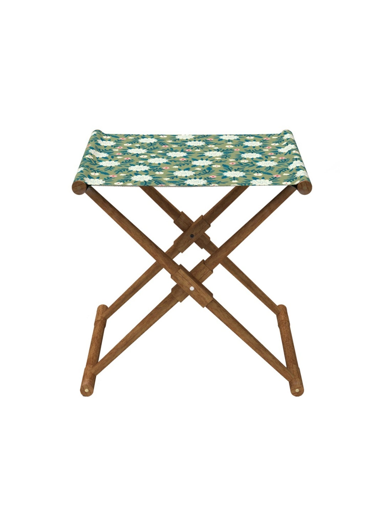 Chumbak French Sahara Solid Mustard Yellow Wood Ottoman