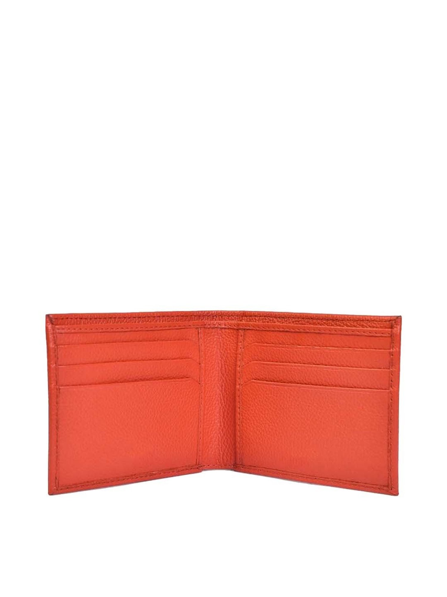 BELWABA Orange Casual Leather Bi-Fold Wallet for Men