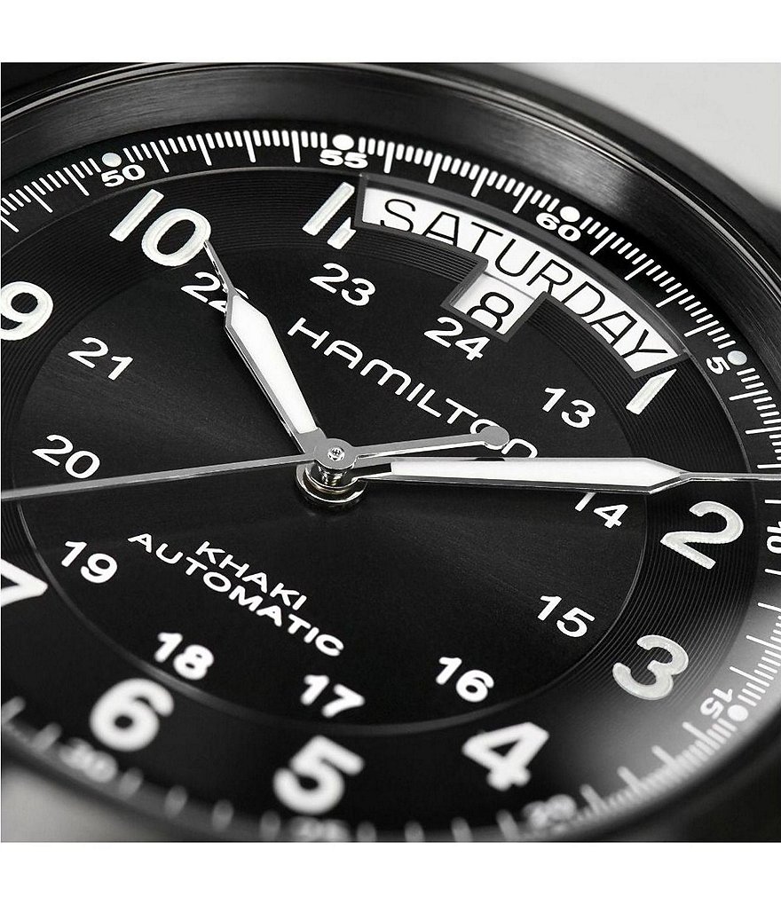 Hamilton Khaki Field King Automatic Black Leather Strap Watch