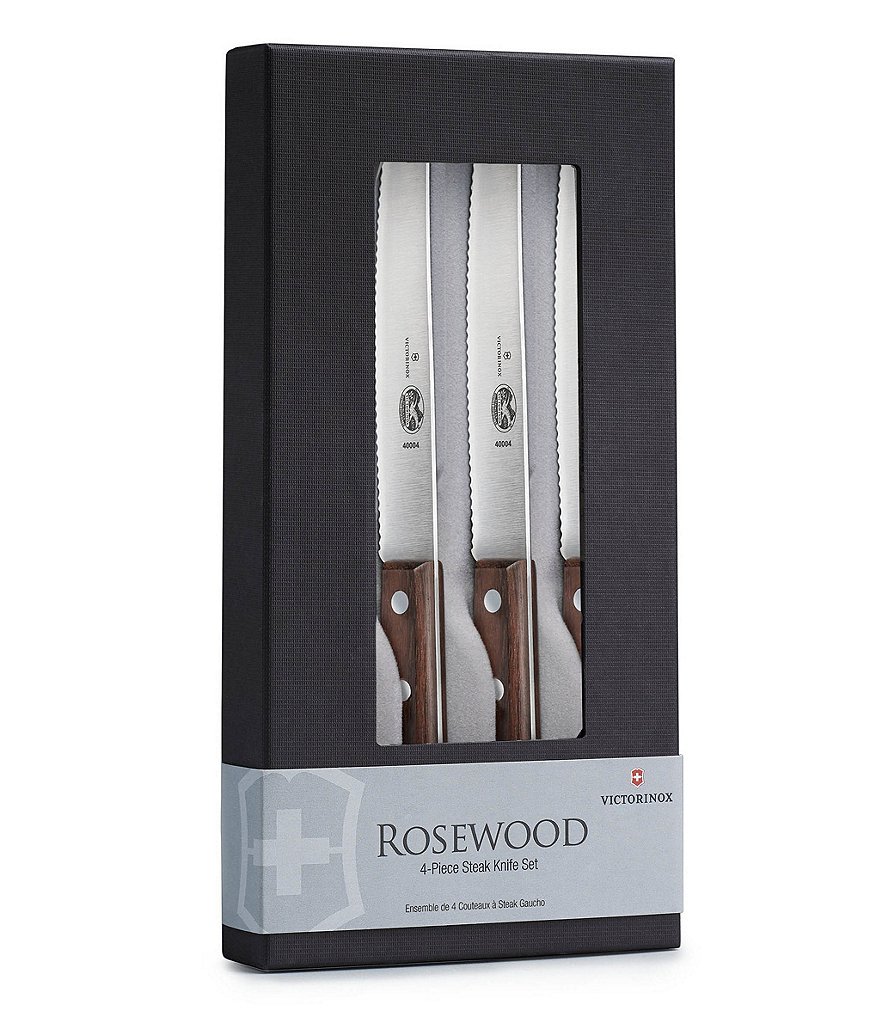 Victorinox Swiss Army 4-Piece Rosewood Steak Knife Set
