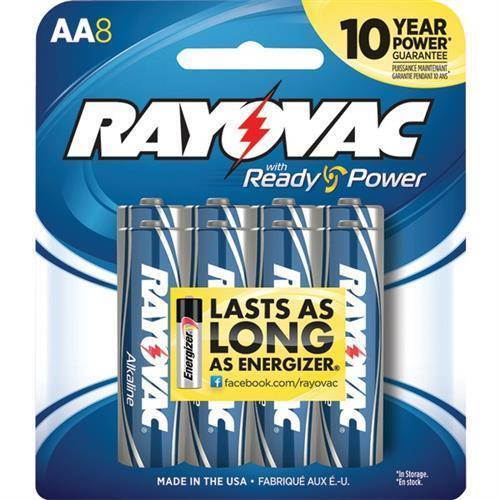 Rayovac High Energy Premium Alkaline Aa Batteries, 8/Pack 8158K