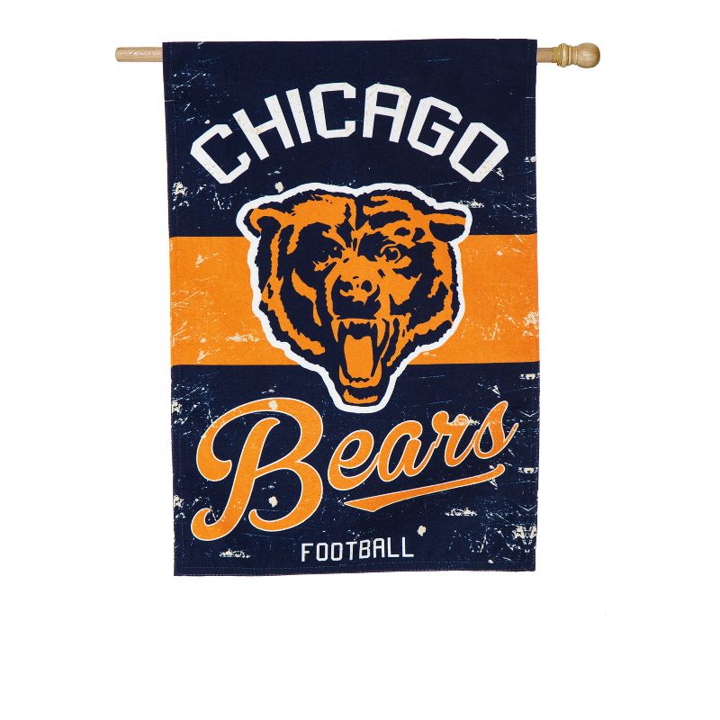Evergreen Team Sports America Chicago Bears NFL Vintage Linen House Flag, 28 x 44 inches
