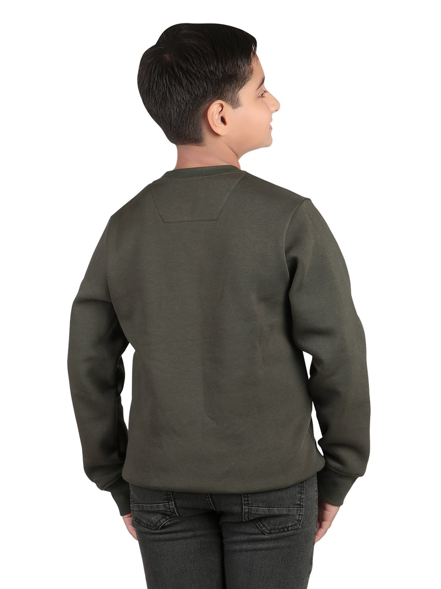 Bodycare Kids Olive Embroidered Full Sleeves Sweatshirt