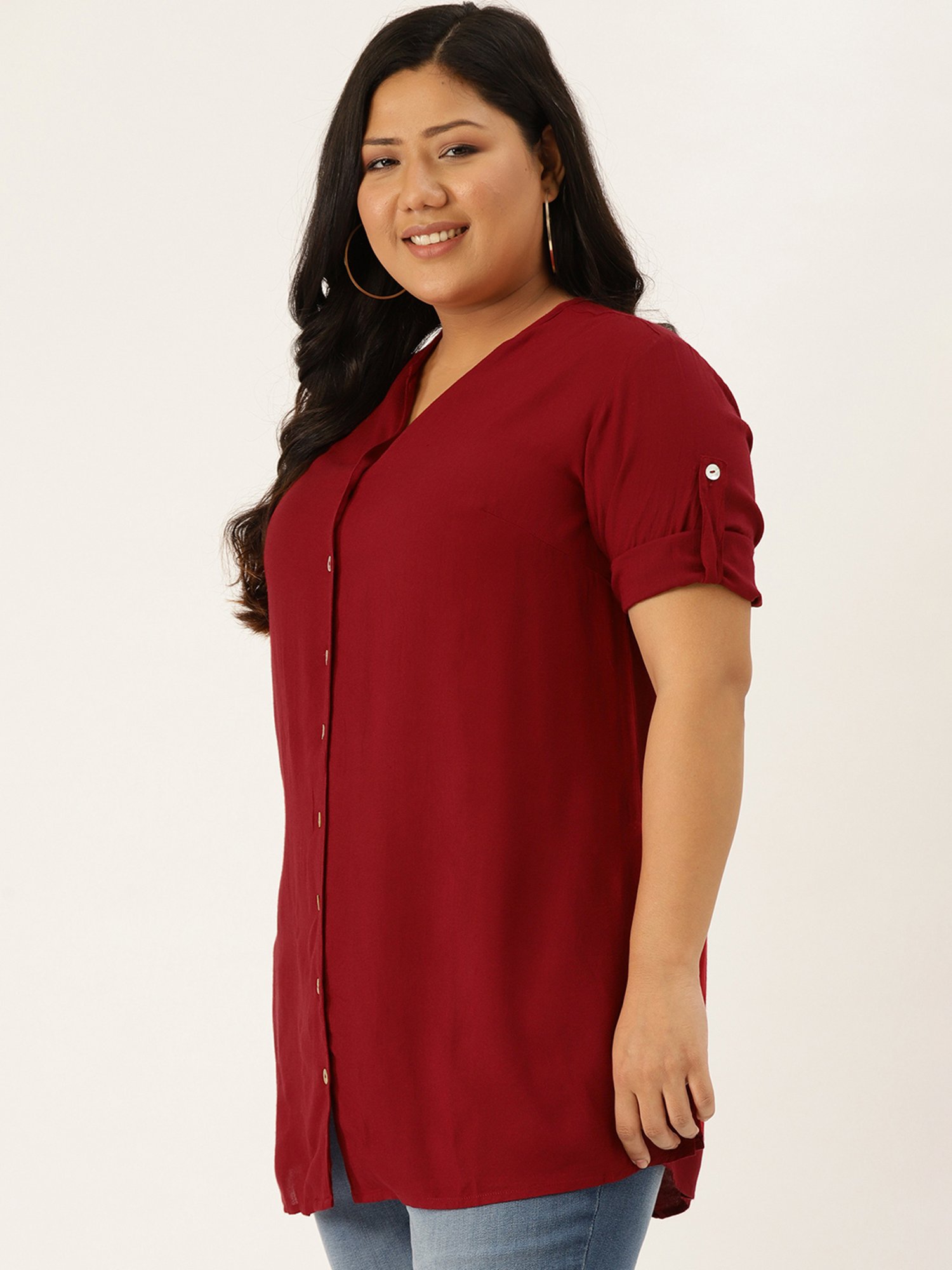 theRebelinme Maroon Regular Fit Shirt