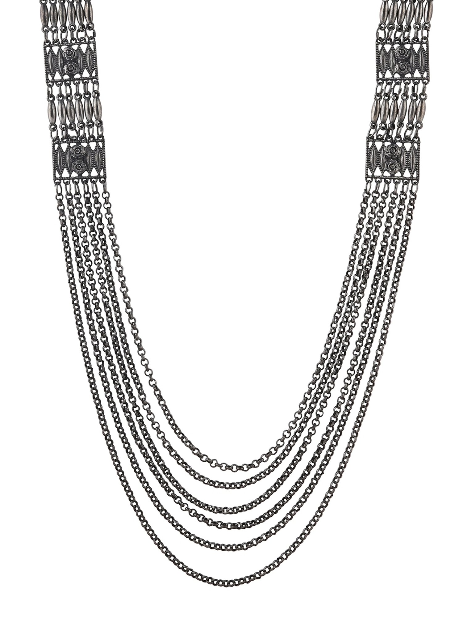 Teejh Ethnic Garul Silver Oxidized Necklaces for Women