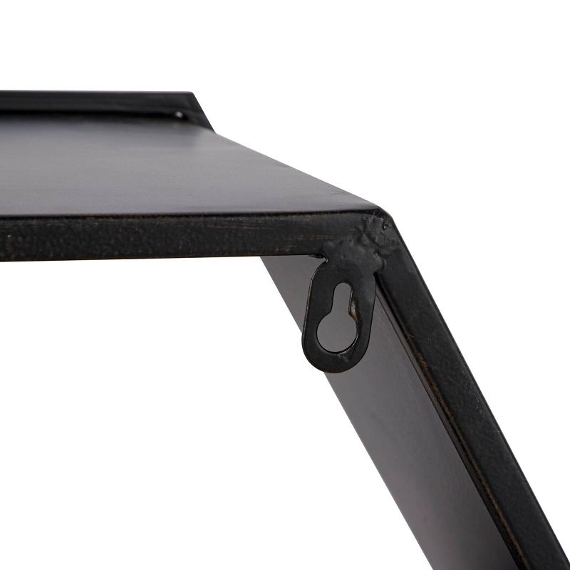 29.5"x 25.75" Metal and Wood Octagon Wall Shelf Black - Olivia & May