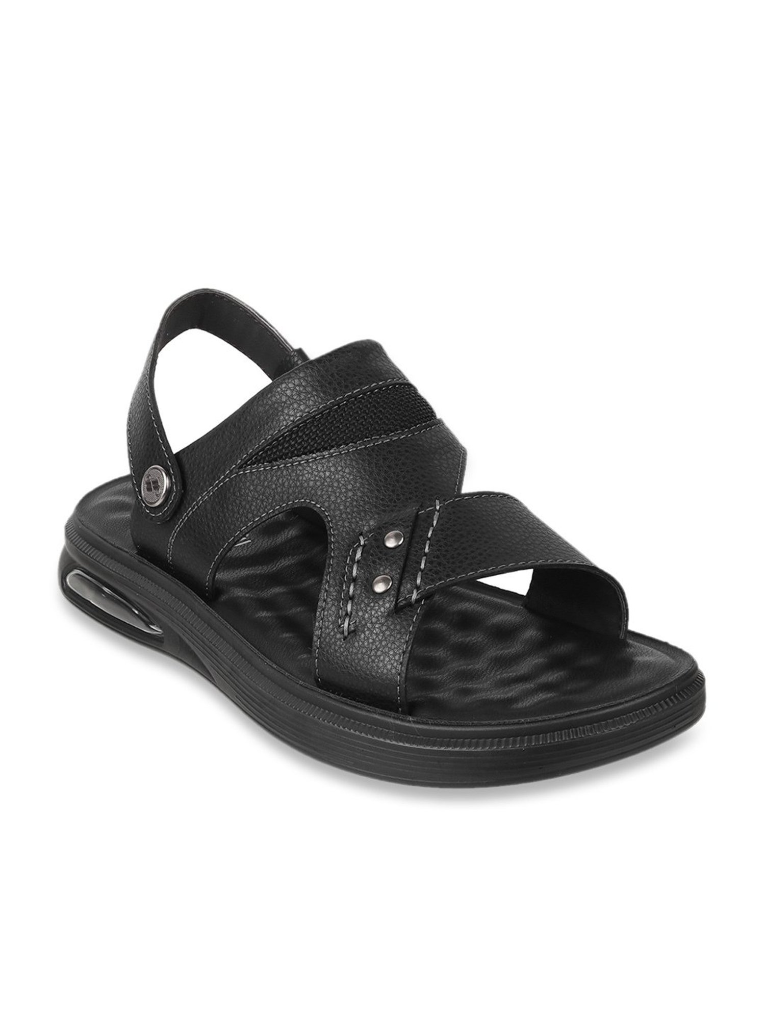 J. Fontini by Mochi Men's Black Back Strap Sandals