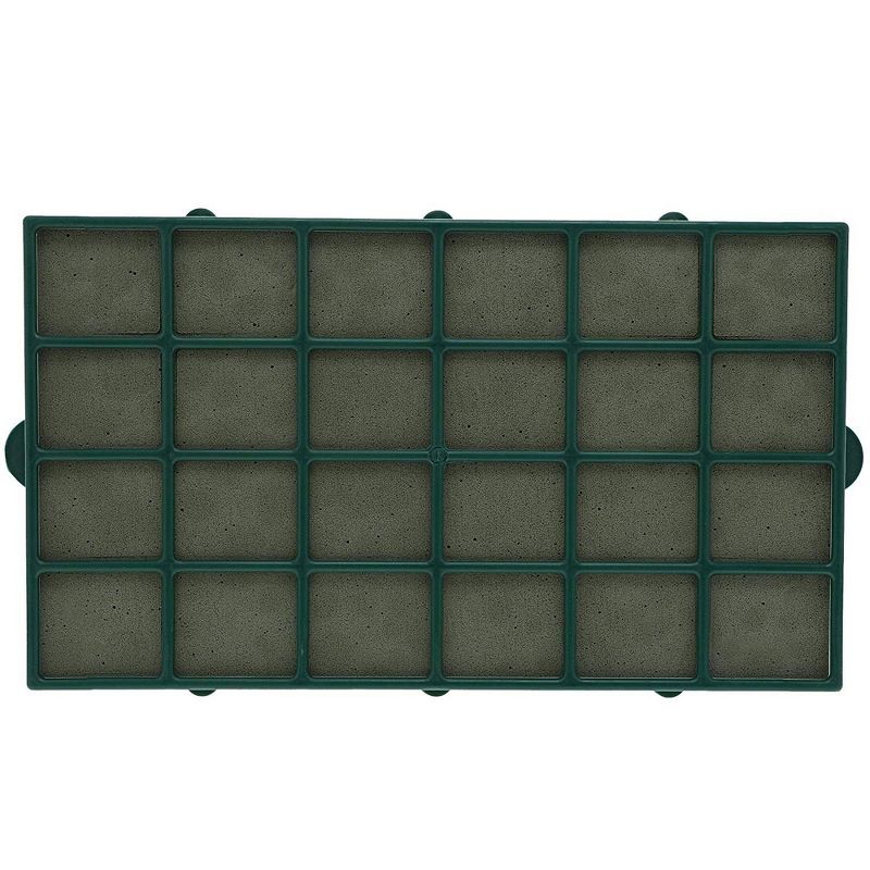 Genie Crafts Floral Wet Foam Brick with Cage and Handles for Fresh Flowers 10.5" x 6" x 3.5"