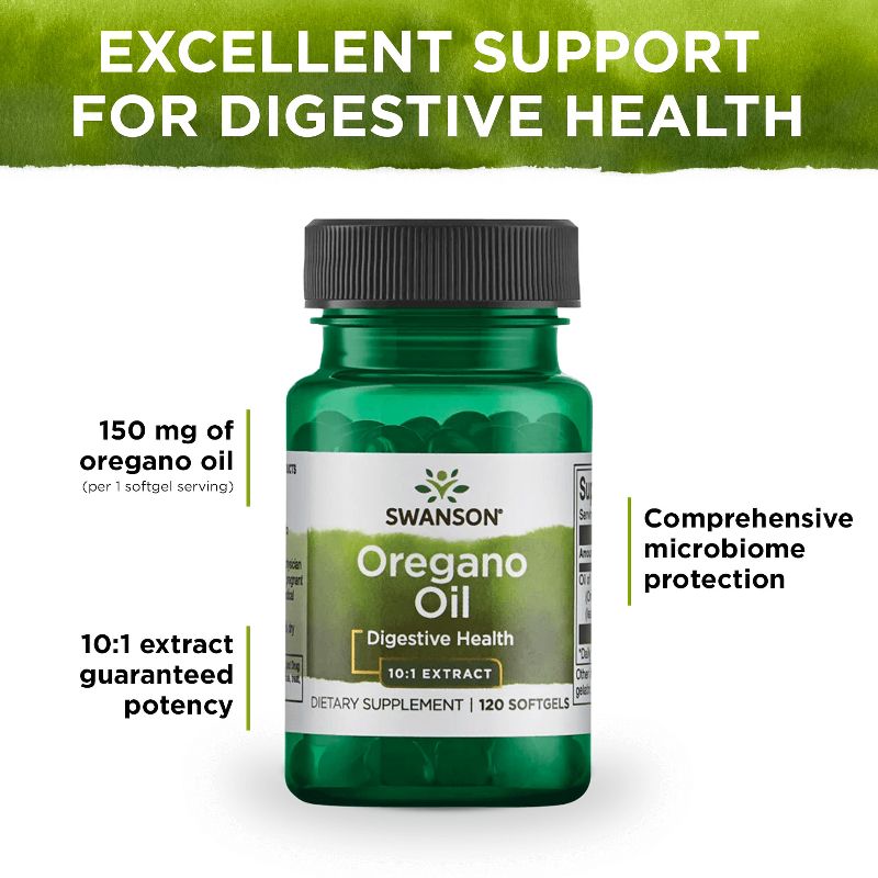 Swanson Oregano Oil 10:1 Extract Softgels, 150 mg, 120 Count