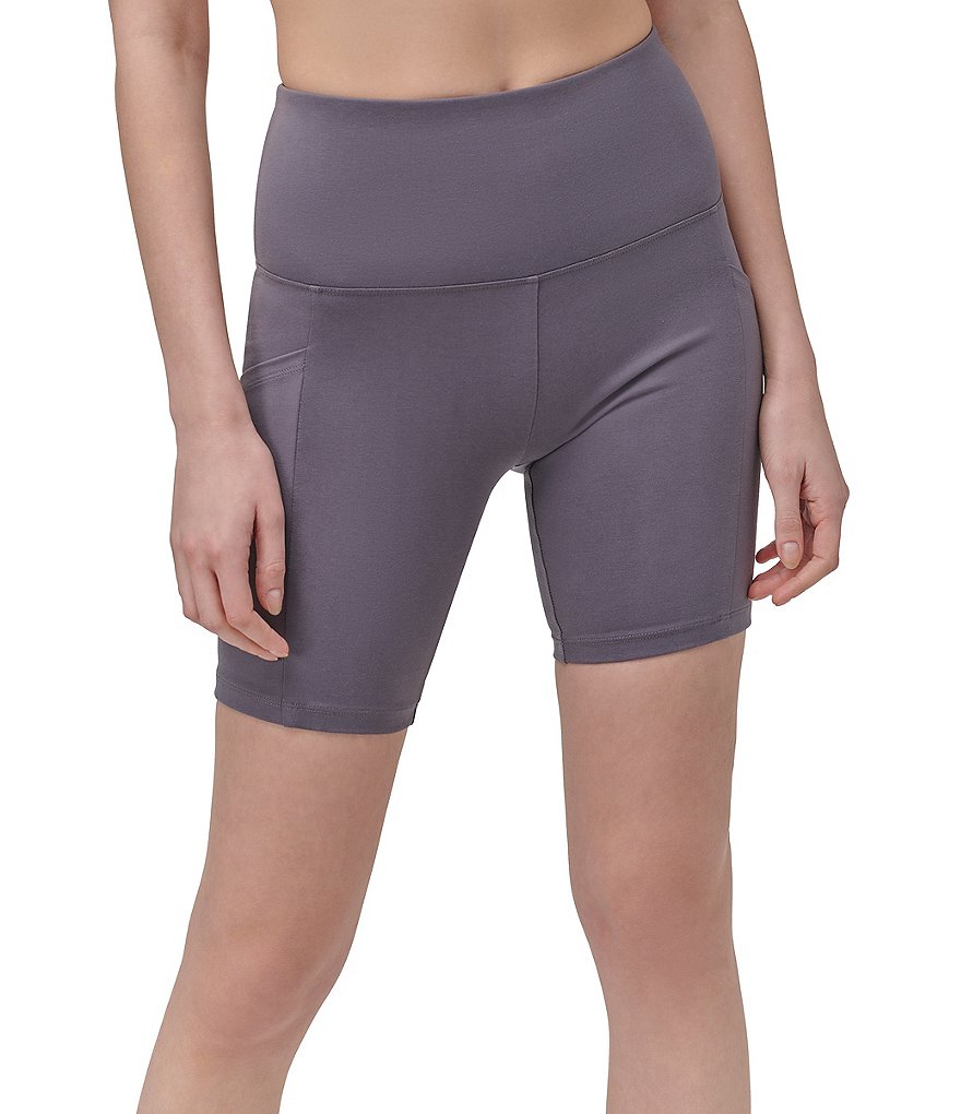 Marc New York Side Pocket High Rise Jersey Knit Biker Shorts
