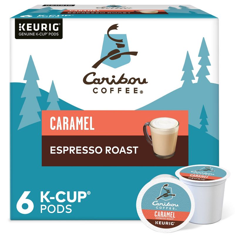 Caribou Coffee Caramel Espresso Roast Keurig K-Cup Coffee Pods - Dark Roast - 6ct