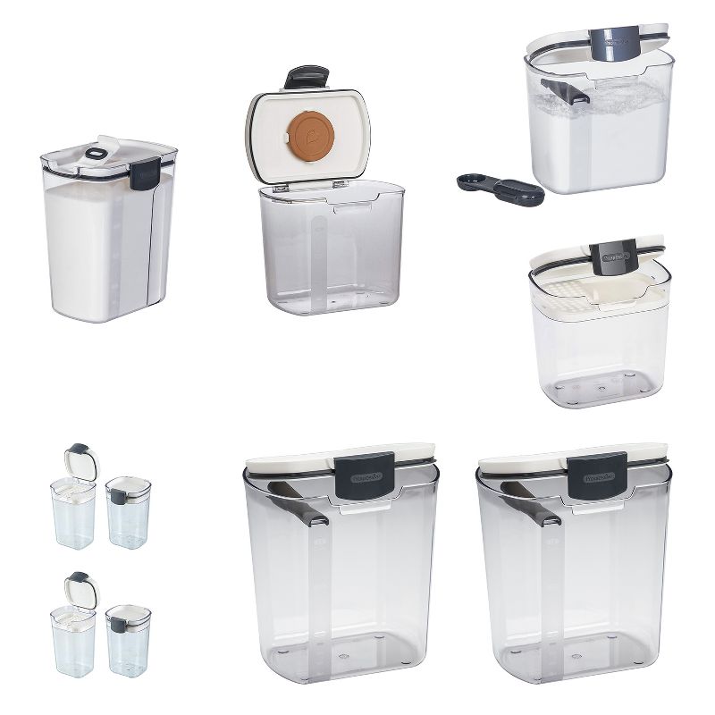Progressive Flour Container (2 pack) & Brown Sugar Container & Powdered Sugar Container & 1.5c Container & Spice Container (2 Pack) & Sugar Container