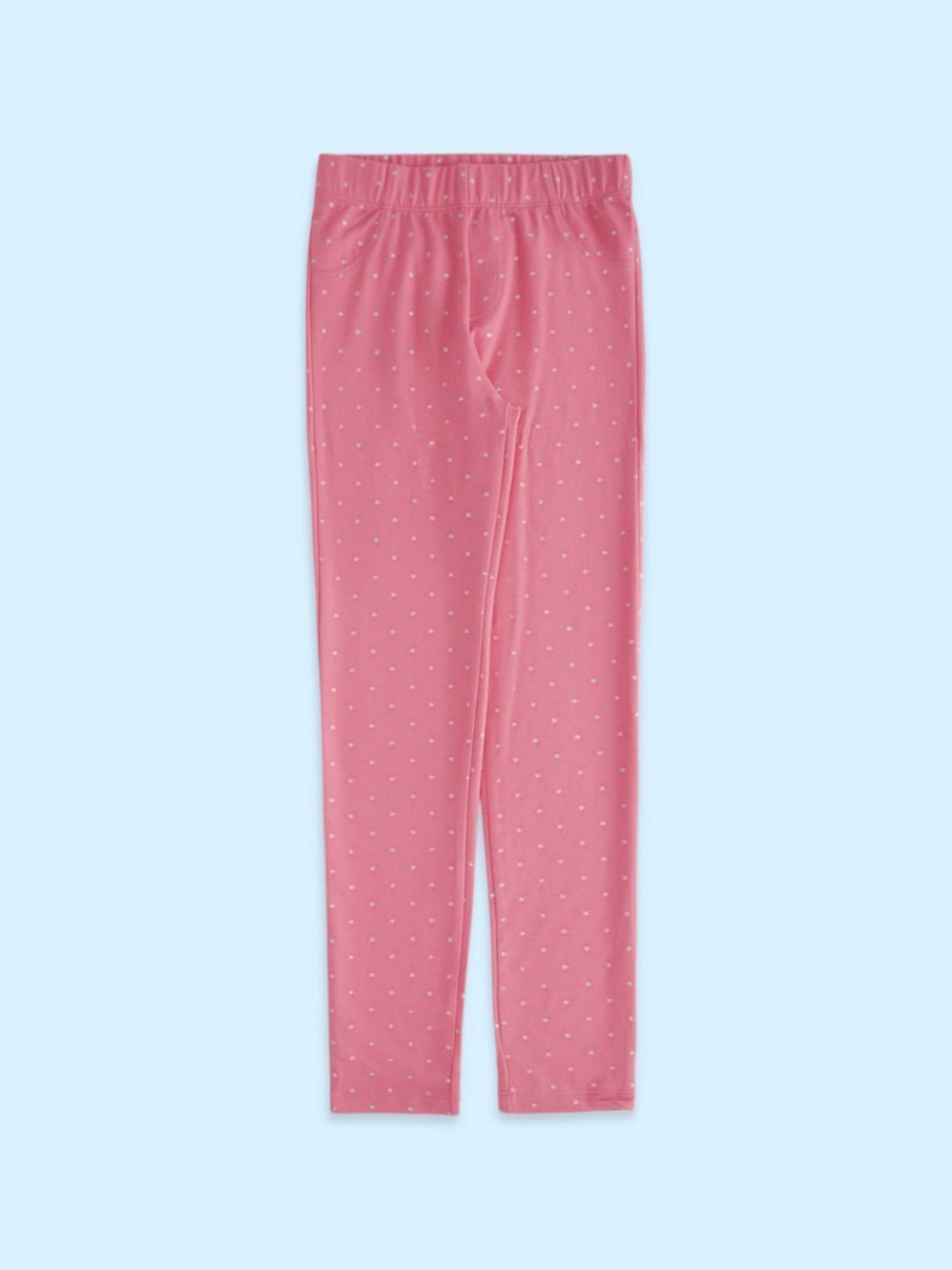 Pantaloons Junior Fuchsia Pink Cotton Printed Jeggings