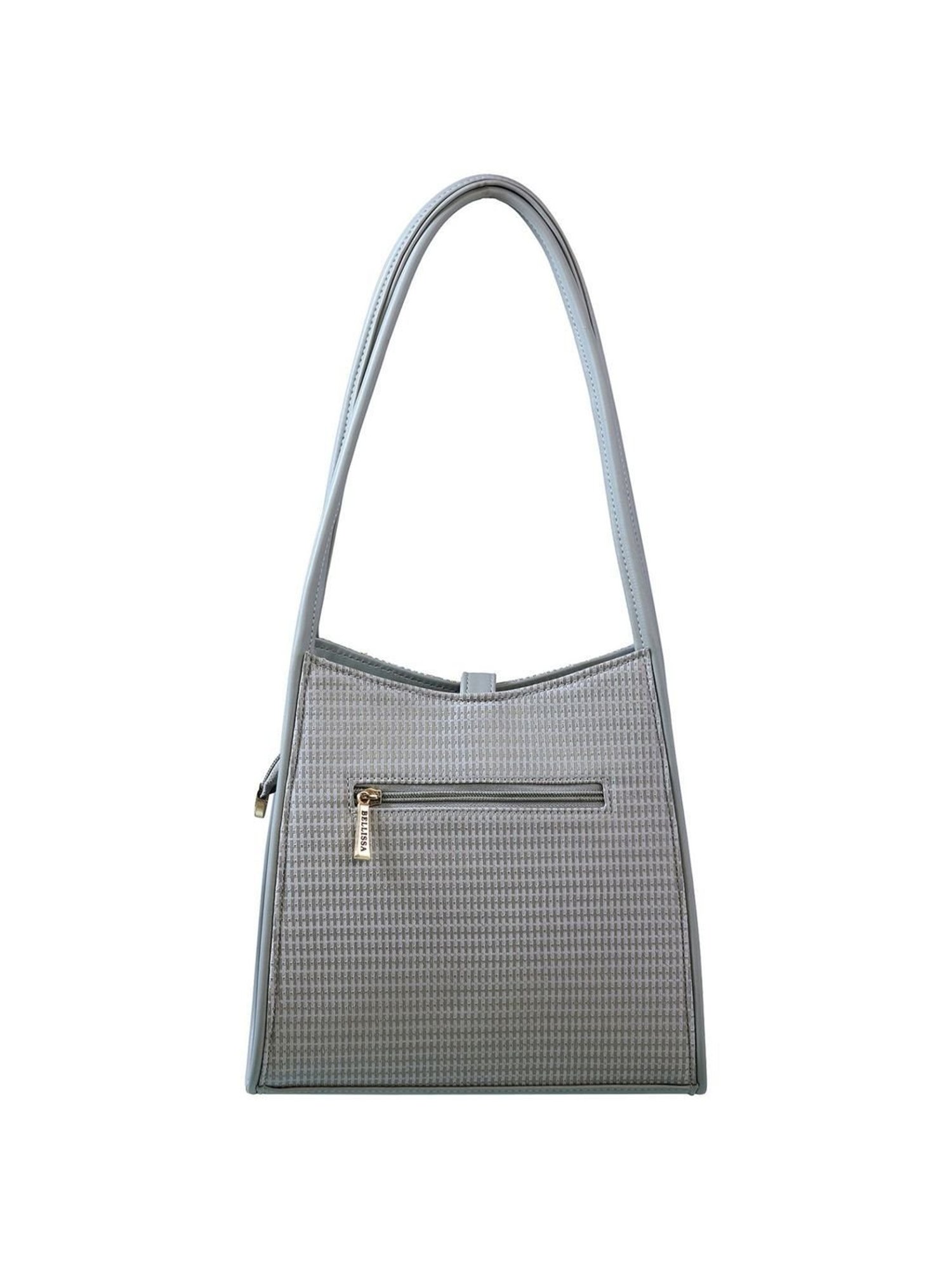 Bellissa Grey Textured Medium Shoulder Handbag