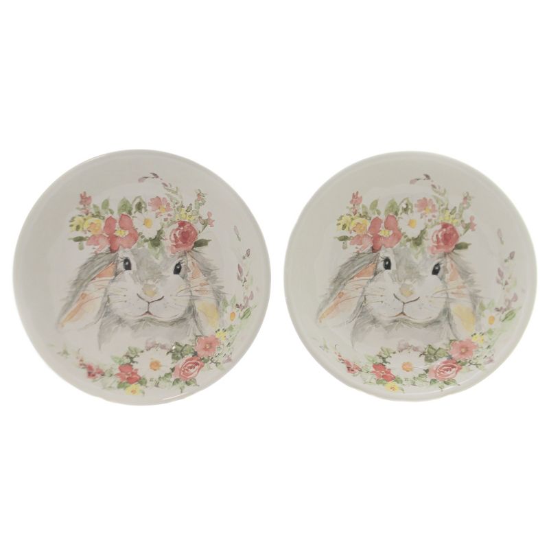 Tabletop 9.0" Sweet Bunny Vegetable Bowls S/2 Easter Floral Lop Eared Certified International  -  Serving Bowls