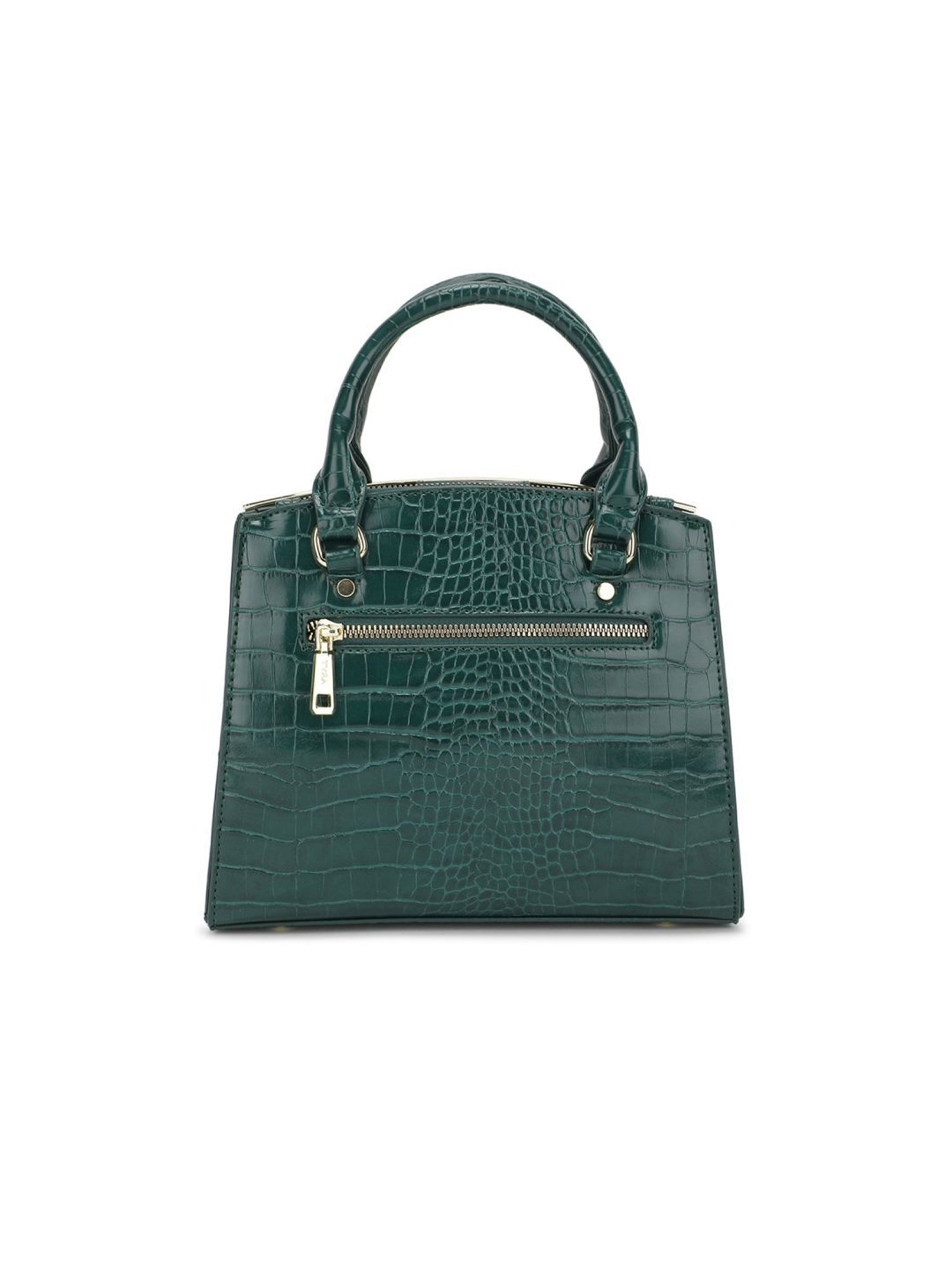 Tyra Calla Green Textured Faux Leather Handbag