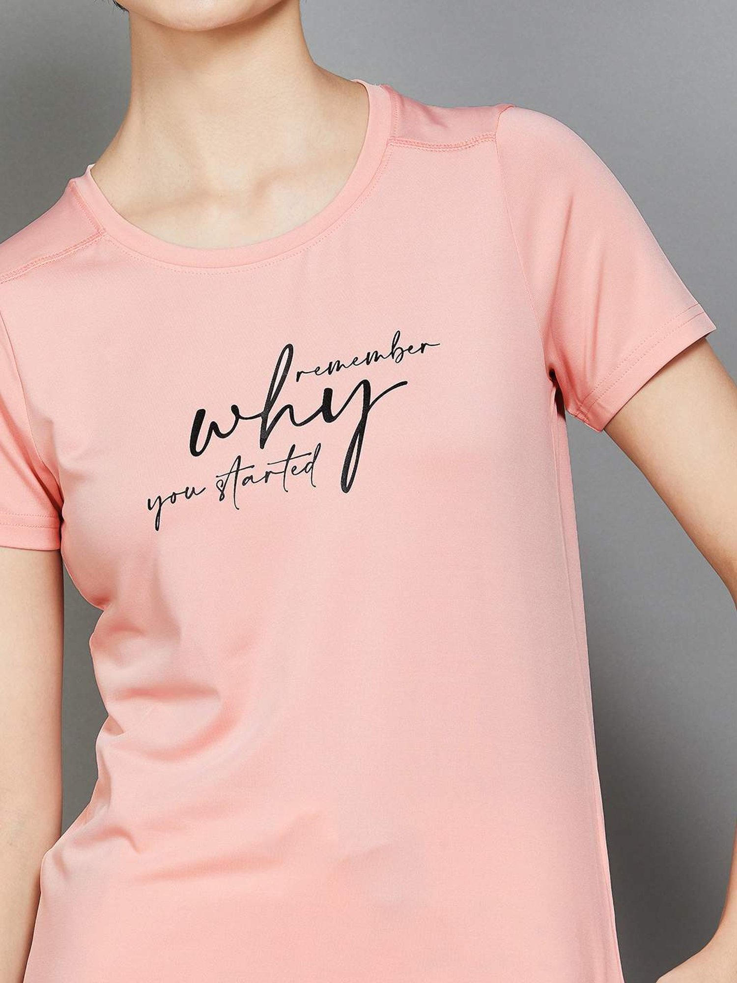 KAPPA Peach Printed Sports T-Shirt