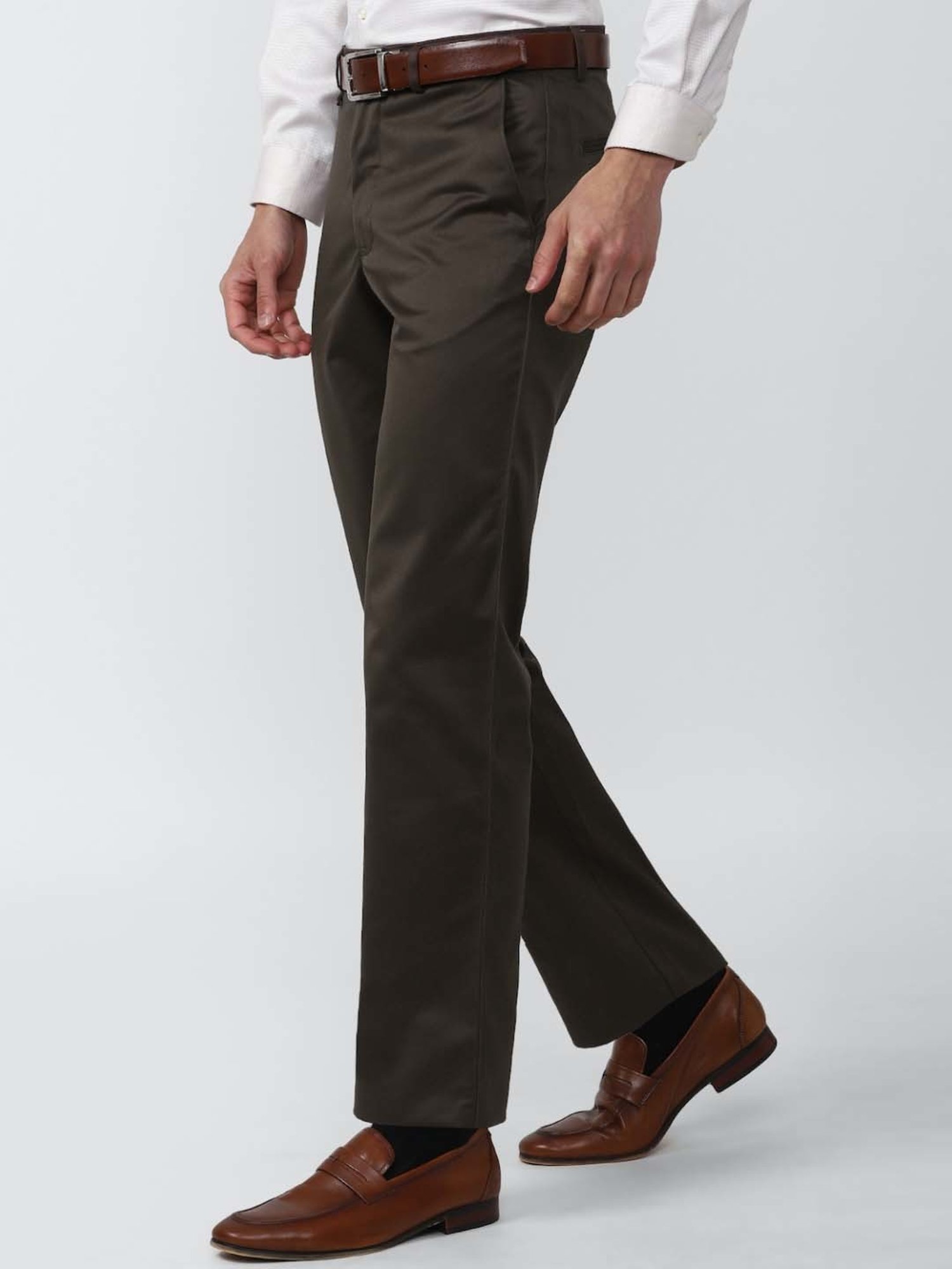 Van Heusen Brown Regular Fit Trousers