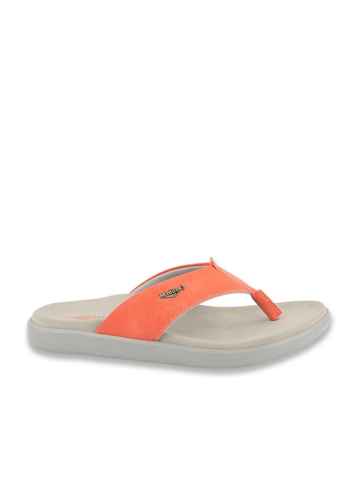 MediFeet Men's Orange Flip Flops