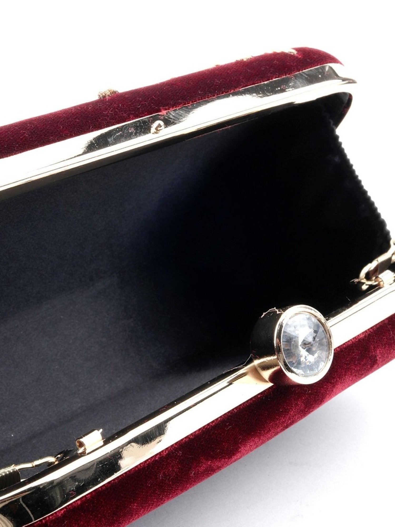 Odette Maroon Fabric Box Clutch