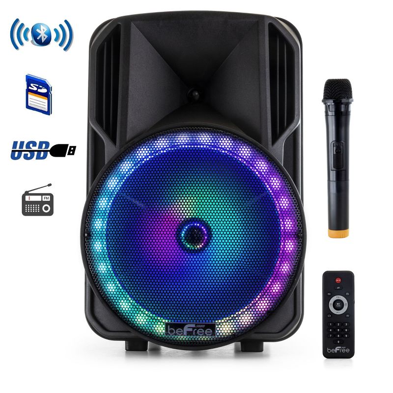 beFree Sound 12in Bluetooth Rechargeable Portable PA Party Speaker